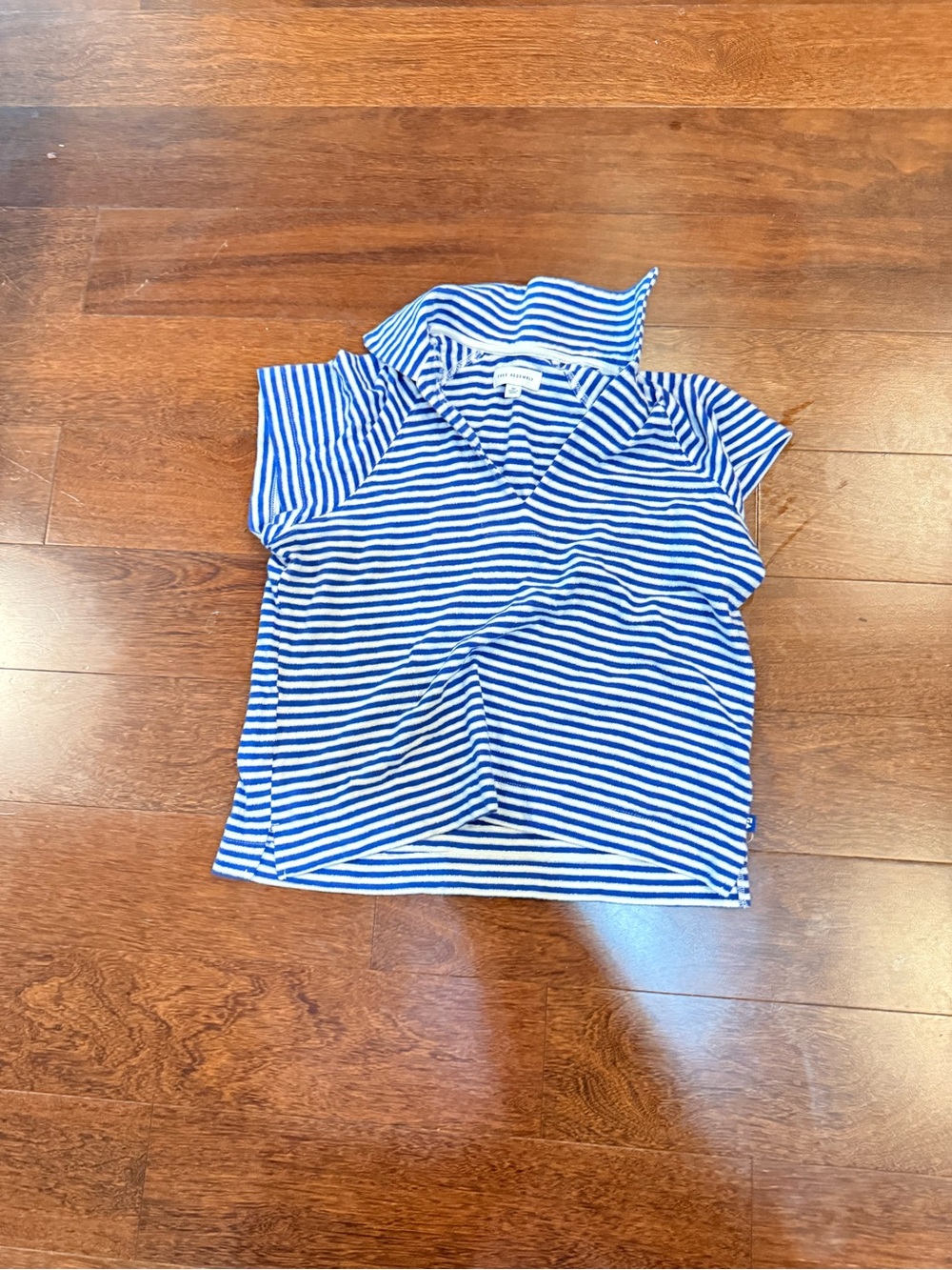 Blue & White Striped Short-Sleeve Kids Polo Top